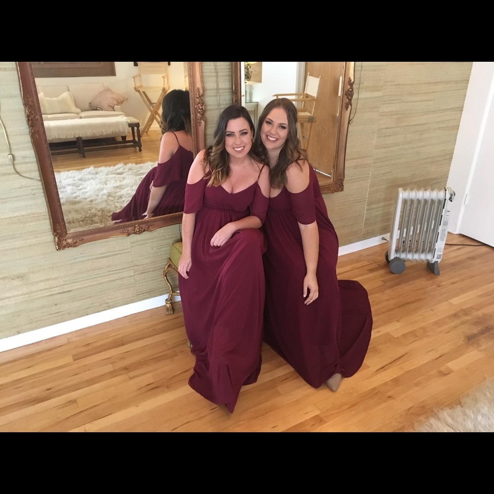 Lulu’s WAYS OF DESIRE burgundy bridesmaid dress - Picture 3 of 4